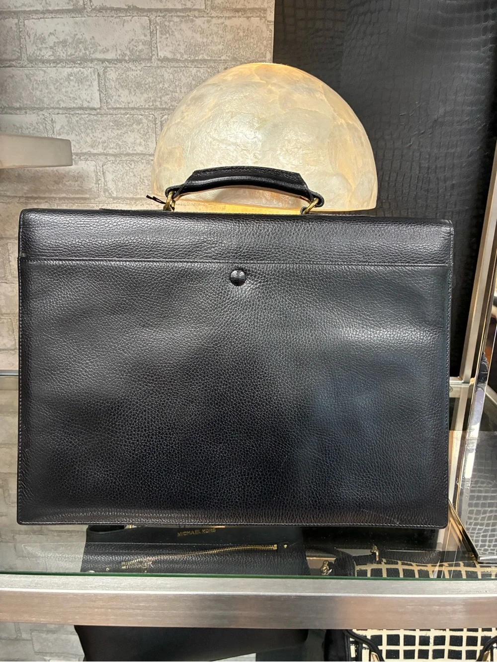 Versace Black Leather Briefcase